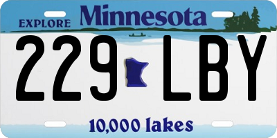 MN license plate 229LBY