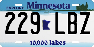 MN license plate 229LBZ