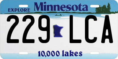 MN license plate 229LCA