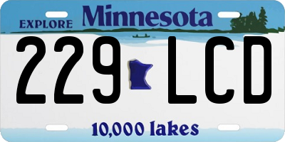 MN license plate 229LCD