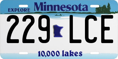 MN license plate 229LCE