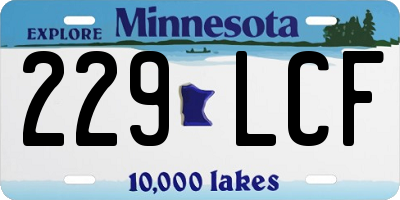 MN license plate 229LCF