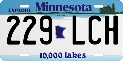 MN license plate 229LCH
