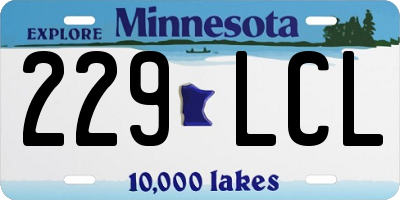 MN license plate 229LCL