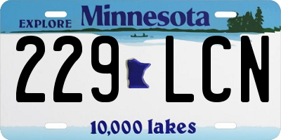 MN license plate 229LCN