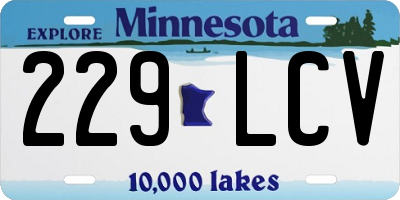 MN license plate 229LCV