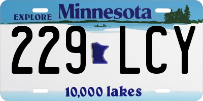 MN license plate 229LCY