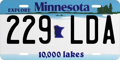 MN license plate 229LDA