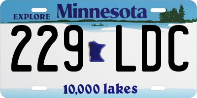 MN license plate 229LDC