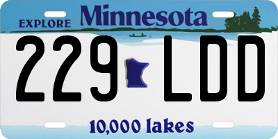 MN license plate 229LDD