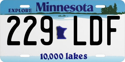 MN license plate 229LDF