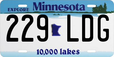 MN license plate 229LDG