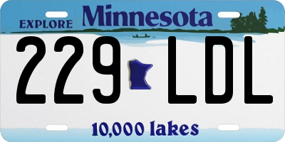 MN license plate 229LDL