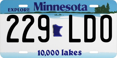 MN license plate 229LDO