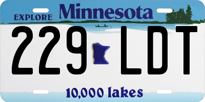 MN license plate 229LDT