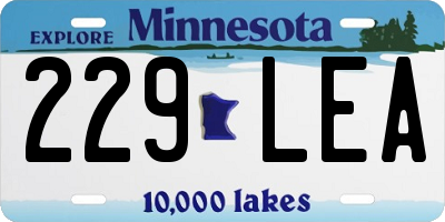 MN license plate 229LEA