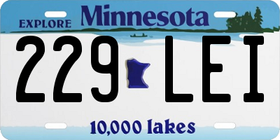 MN license plate 229LEI