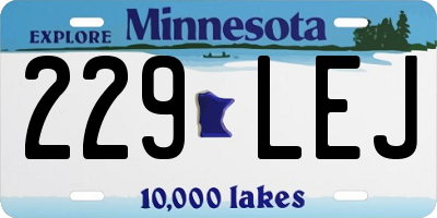 MN license plate 229LEJ