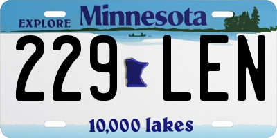 MN license plate 229LEN