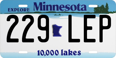 MN license plate 229LEP