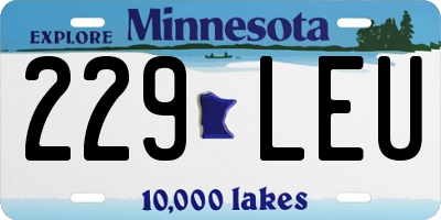 MN license plate 229LEU