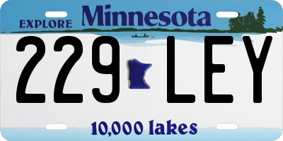 MN license plate 229LEY