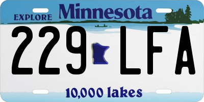 MN license plate 229LFA