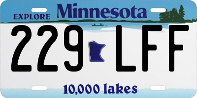 MN license plate 229LFF