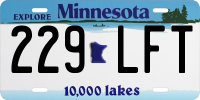 MN license plate 229LFT