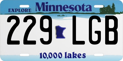 MN license plate 229LGB