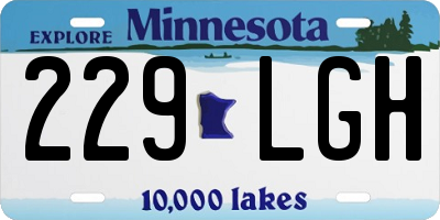 MN license plate 229LGH
