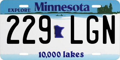 MN license plate 229LGN