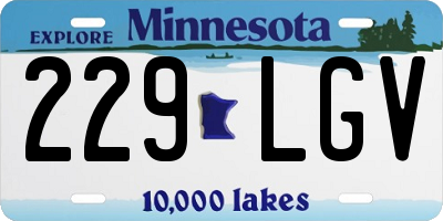 MN license plate 229LGV