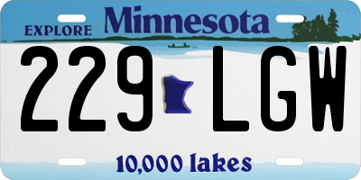 MN license plate 229LGW