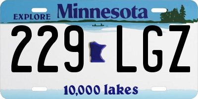 MN license plate 229LGZ
