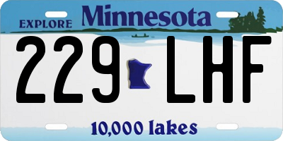MN license plate 229LHF