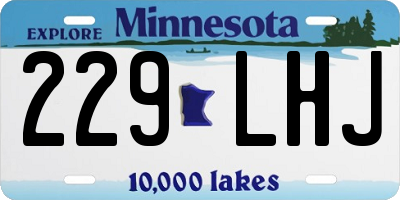 MN license plate 229LHJ