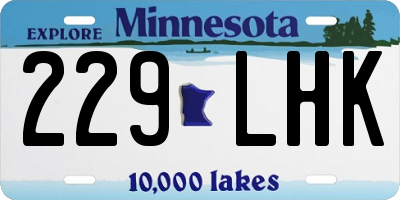 MN license plate 229LHK