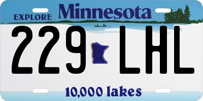 MN license plate 229LHL
