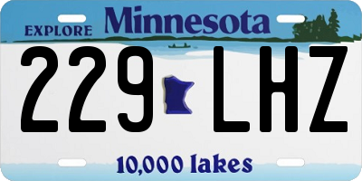 MN license plate 229LHZ
