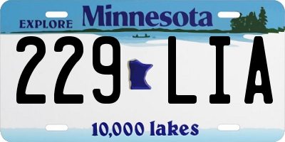 MN license plate 229LIA