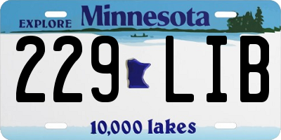 MN license plate 229LIB