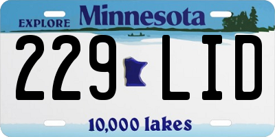 MN license plate 229LID