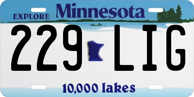 MN license plate 229LIG