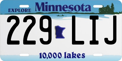 MN license plate 229LIJ