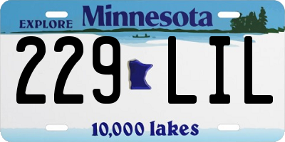 MN license plate 229LIL