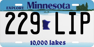 MN license plate 229LIP