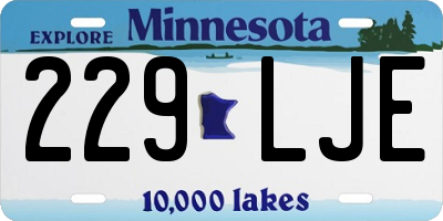 MN license plate 229LJE