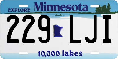 MN license plate 229LJI