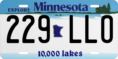 MN license plate 229LLO